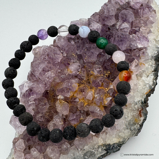 Edelsteinarmband Chakrakraft in Lava