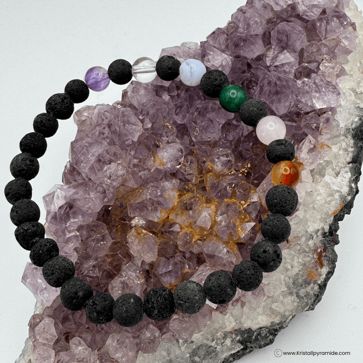 Edelsteinarmband Chakrakraft in Lava