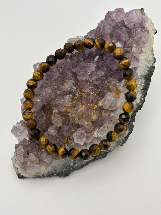 Edelsteinarmband Tigerauge facettiert