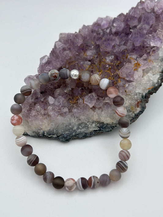 Edelsteinarmband Achat matt (Botswana)