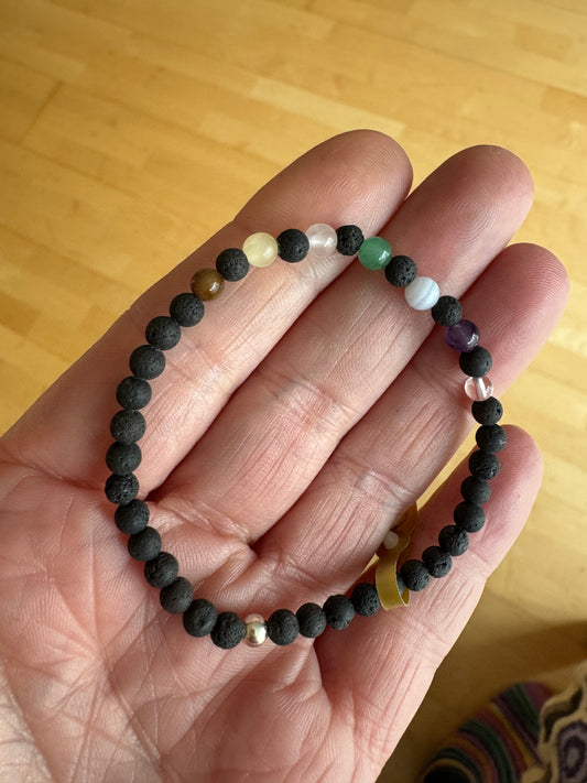 Edelsteinarmband Chakrakraft in Lava 4mm