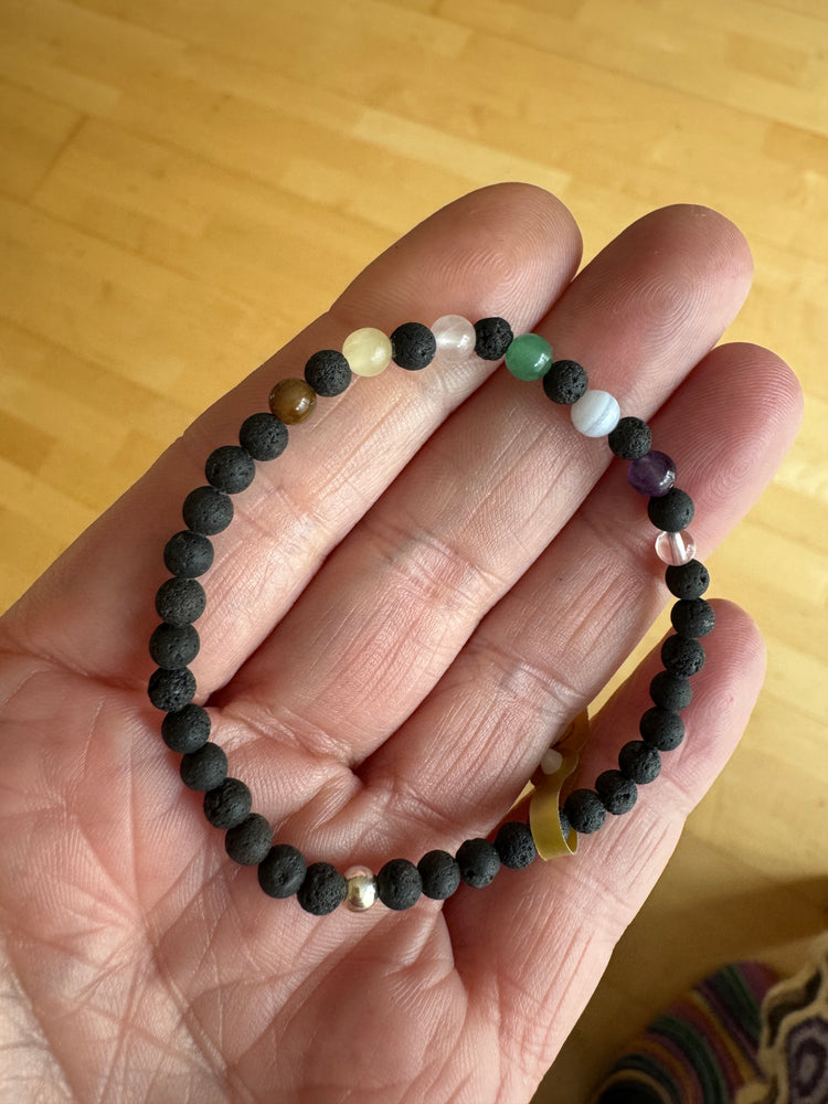Edelsteinarmband Chakrakraft in Lava 4mm