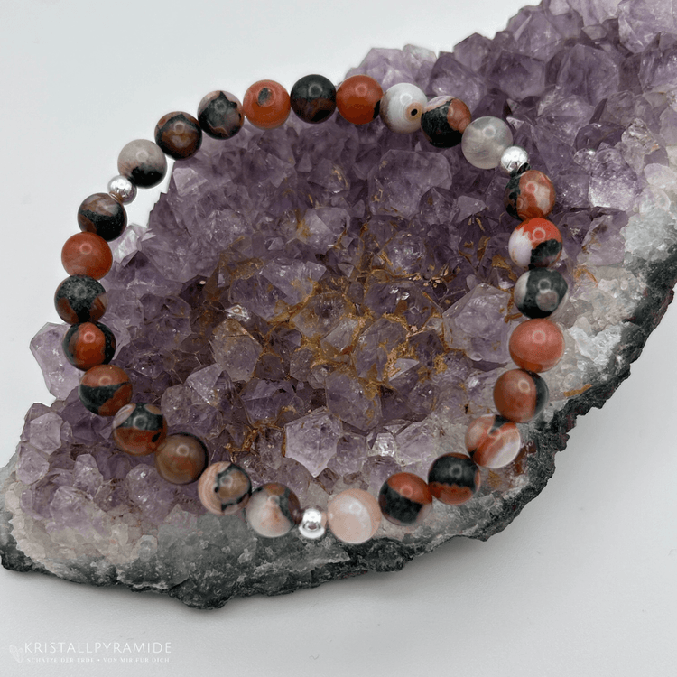 Edelsteinarmband (roter Basalt) Achat