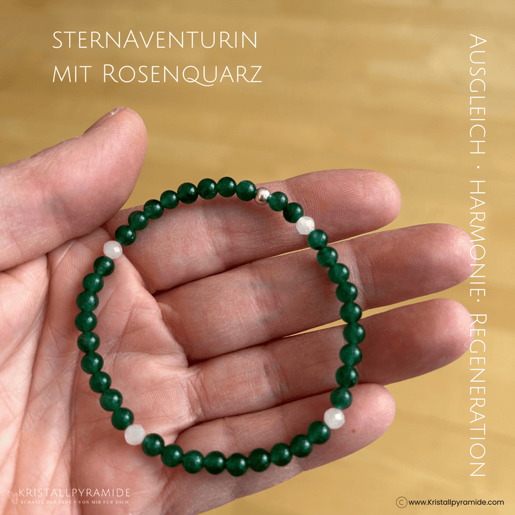 Edelsteinarmband Sternaventurin mit Rosenquarz