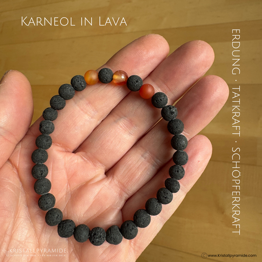 Edelsteinarmband Karneol in Lava