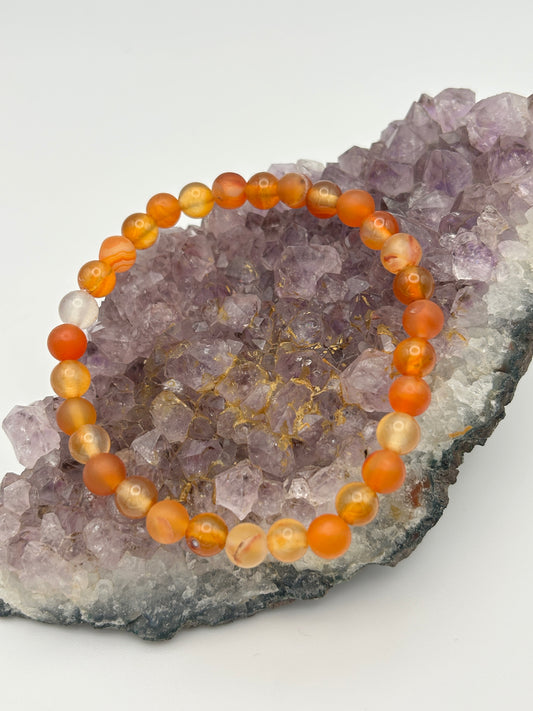 Edelsteinarmband Karneol matt gemischt