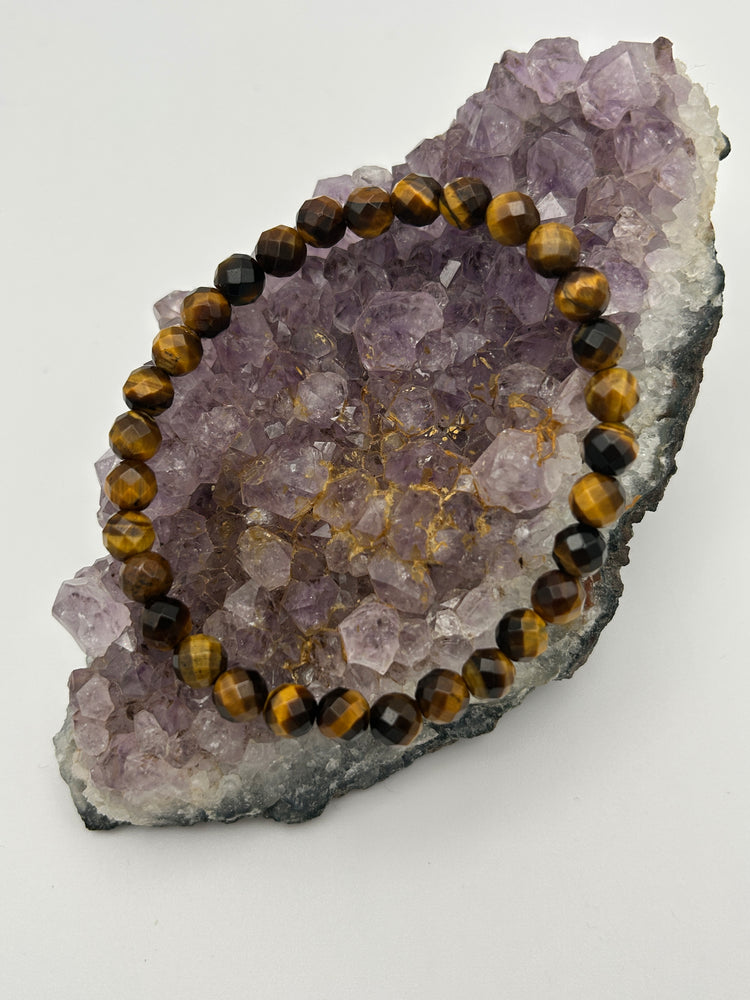 Edelsteinarmband Tigerauge facettiert