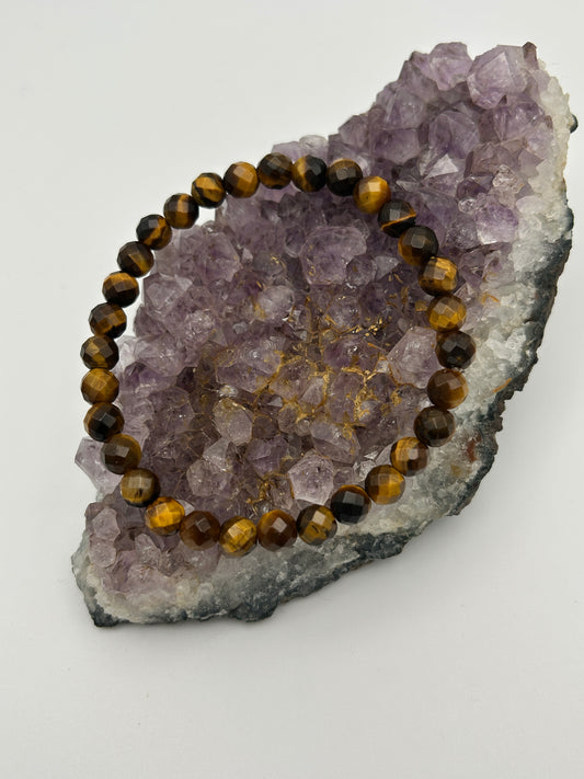 Edelsteinarmband Tigerauge facettiert