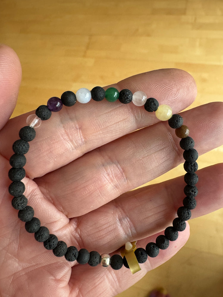 Edelsteinarmband Chakrakraft in Lava 4mm