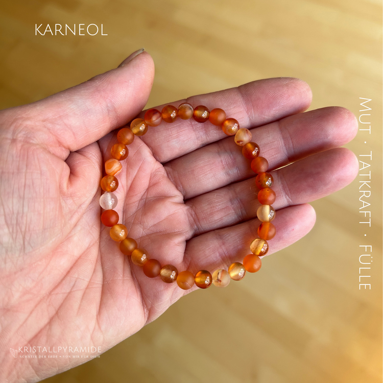 Edelsteinarmband Karneol matt gemischt