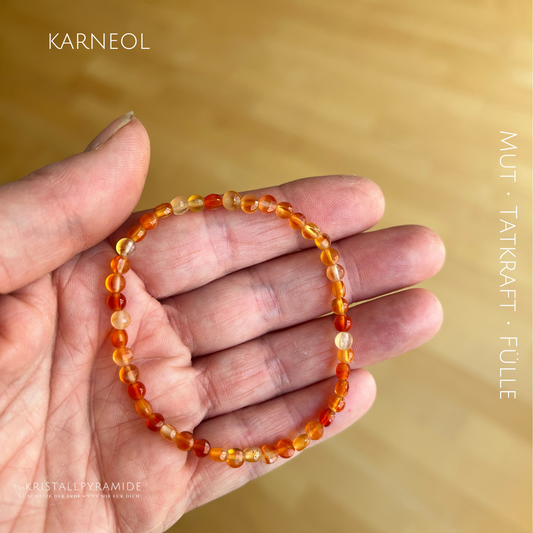Edelsteinarmband Karneolbutton facettiert
