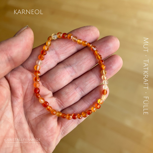 Edelsteinarmband Karneolbutton facettiert