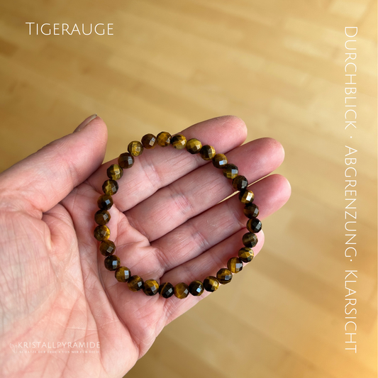 Edelsteinarmband Tigerauge facettiert