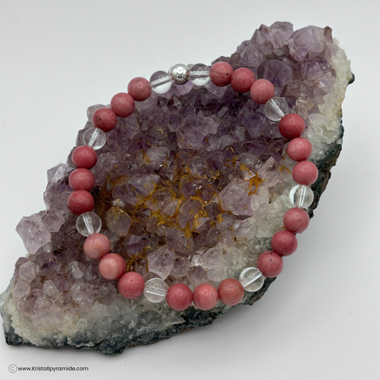 Edelsteinarmband Thulit mit Bergkristall