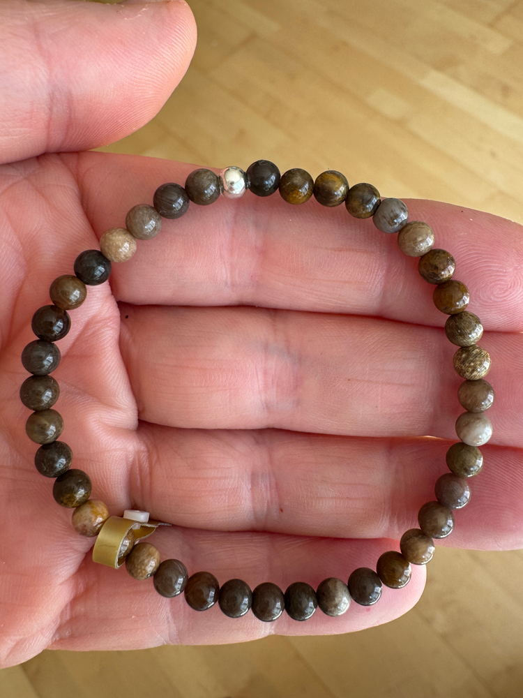 Edelsteinarmband versteinertes Holz 4mm